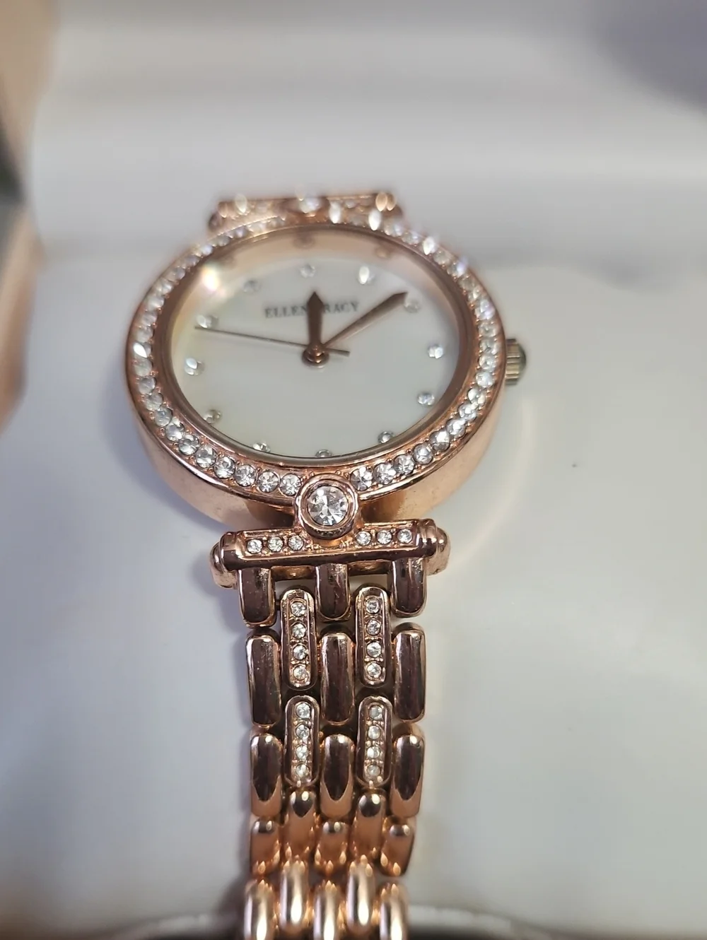 Watch Rose Gold With White Sapphires Round Fancy Formal Wear Costume Jewery 8